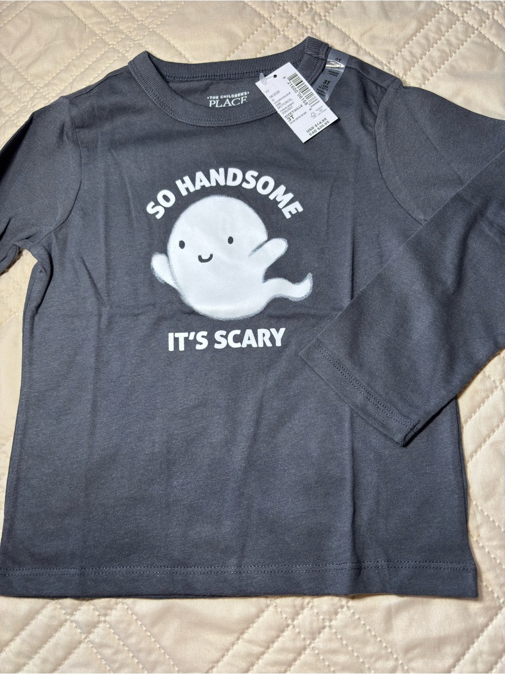 Children's Place 3T 'So Handsome It's Scary' Ghost Graphic Tee